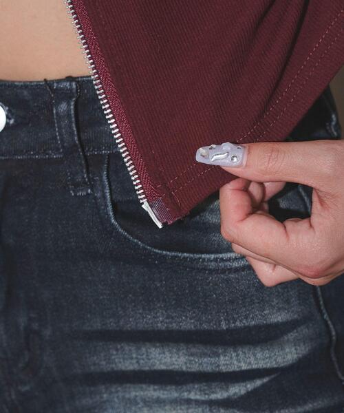 dispark（ディスパーク）の「DISPARK/グラフィックロゴWジップSSトップス（Tシャツ/カットソー・レディース・ブラック/レッド・FREE）」の8枚目の写真