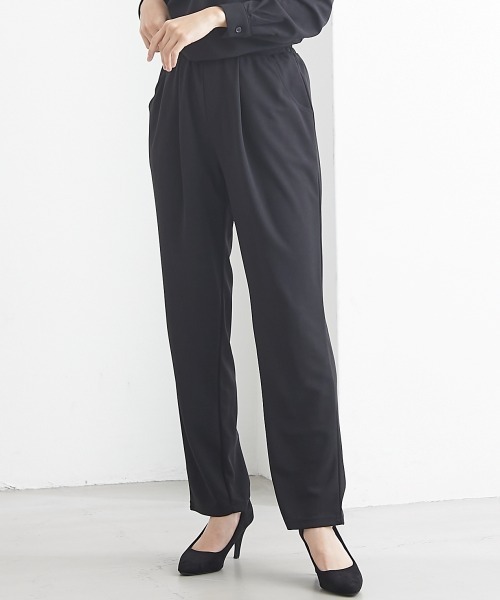 SMILE LAND（スマイルランド）の「テーパードパンツ■大人の落ち感シリーズ■＜大きいサイズ有＞（スラックス・レディース・ネイビー/ブラック・5L/4L/3L/LL/L）」の10枚目の写真