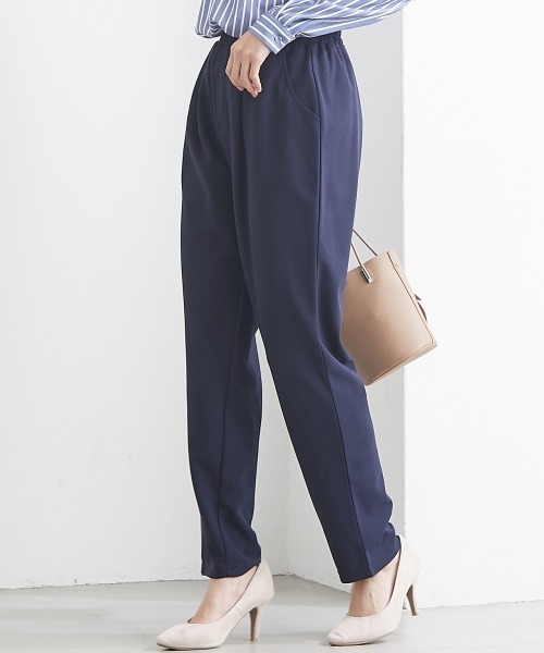 SMILE LAND（スマイルランド）の「テーパードパンツ■大人の落ち感シリーズ■＜大きいサイズ有＞（スラックス・レディース・ネイビー/ブラック・5L/4L/3L/LL/L）」の12枚目の写真