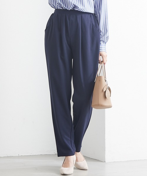SMILE LAND（スマイルランド）の「テーパードパンツ■大人の落ち感シリーズ■＜大きいサイズ有＞（スラックス・レディース・ネイビー/ブラック・5L/4L/3L/LL/L）」の13枚目の写真