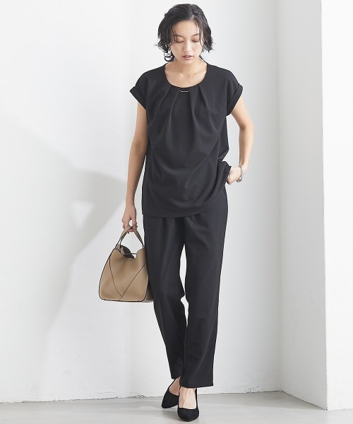 SMILE LAND（スマイルランド）の「テーパードパンツ■大人の落ち感シリーズ■＜大きいサイズ有＞（スラックス・レディース・ネイビー/ブラック・5L/4L/3L/LL/L）」の14枚目の写真