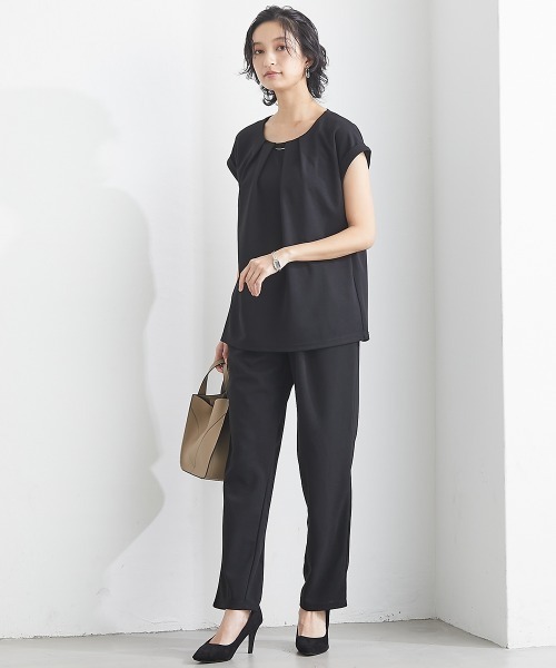 SMILE LAND（スマイルランド）の「テーパードパンツ■大人の落ち感シリーズ■＜大きいサイズ有＞（スラックス・レディース・ネイビー/ブラック・5L/4L/3L/LL/L）」の15枚目の写真