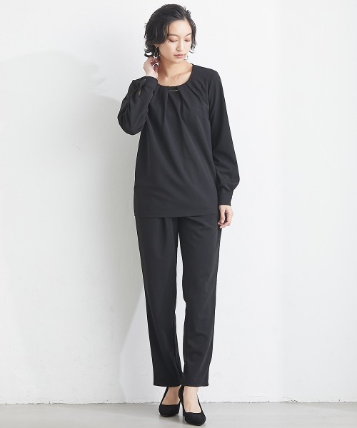 SMILE LAND（スマイルランド）の「テーパードパンツ■大人の落ち感シリーズ■＜大きいサイズ有＞（スラックス・レディース・ネイビー/ブラック・5L/4L/3L/LL/L）」の17枚目の写真