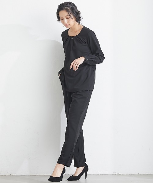 SMILE LAND（スマイルランド）の「テーパードパンツ■大人の落ち感シリーズ■＜大きいサイズ有＞（スラックス・レディース・ネイビー/ブラック・5L/4L/3L/LL/L）」の18枚目の写真