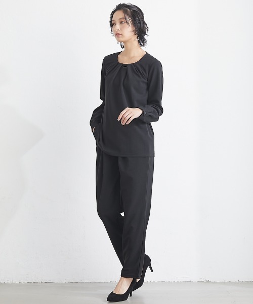 SMILE LAND（スマイルランド）の「テーパードパンツ■大人の落ち感シリーズ■＜大きいサイズ有＞（スラックス・レディース・ネイビー/ブラック・5L/4L/3L/LL/L）」の19枚目の写真