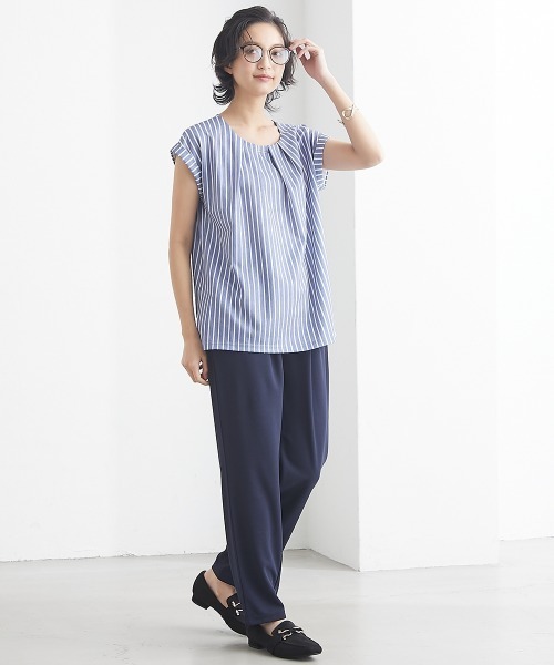 SMILE LAND（スマイルランド）の「テーパードパンツ■大人の落ち感シリーズ■＜大きいサイズ有＞（スラックス・レディース・ネイビー/ブラック・5L/4L/3L/LL/L）」の21枚目の写真