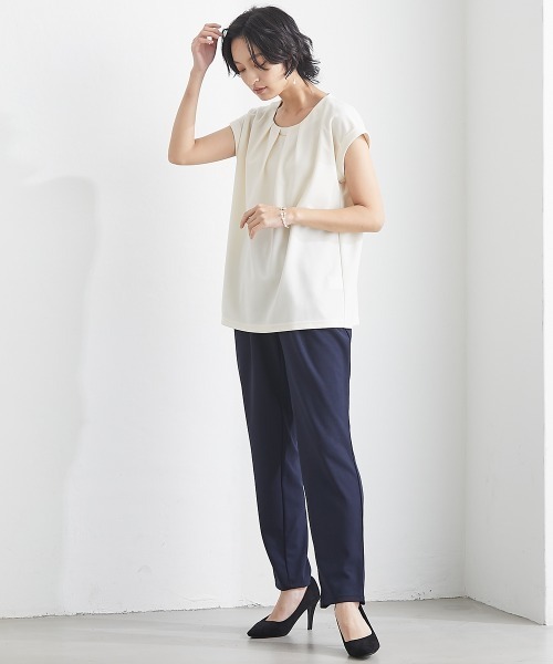 SMILE LAND（スマイルランド）の「テーパードパンツ■大人の落ち感シリーズ■＜大きいサイズ有＞（スラックス・レディース・ネイビー/ブラック・5L/4L/3L/LL/L）」の22枚目の写真