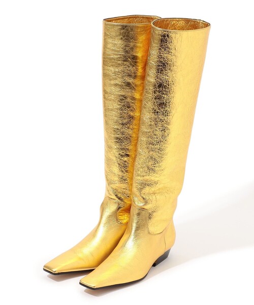 Khaite(ケイト)の「KHAITE MARFA CLASSIC FLAT ロングブーツ(ブーツ・レディース・ゴールド・37)」の2枚目の写真