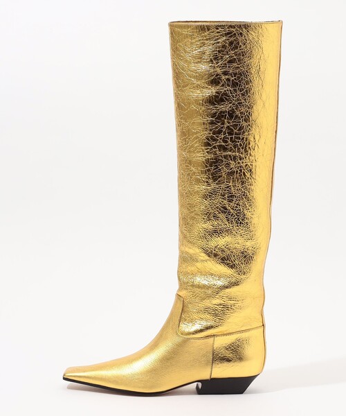 Khaite(ケイト)の「KHAITE MARFA CLASSIC FLAT ロングブーツ(ブーツ・レディース・ゴールド・37)」の3枚目の写真