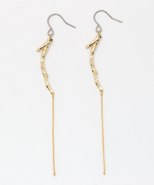 SCALA（スカラ）の「【SCALA/スカラ】TWIG枝垂れピアス/made in JAPAN（日本製）（ピアス（両耳用）・レディース・アンティークシルバー/ゴールド/アンティークゴールド・FREE）」の8枚目の写真