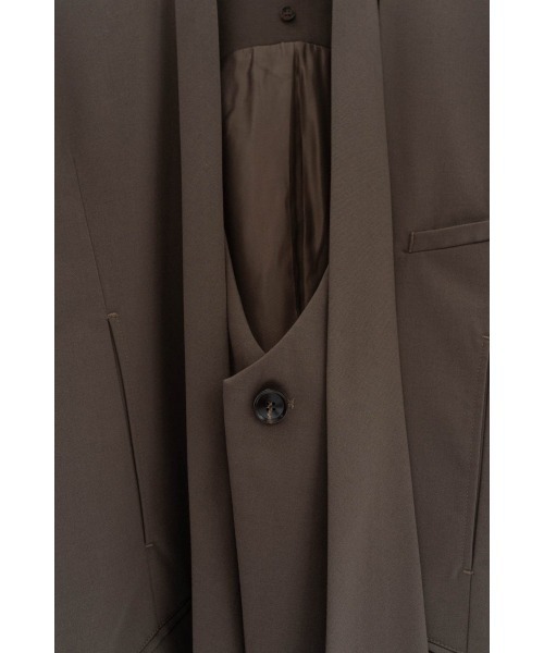 Knuth Marf(クヌースマーフ)の「2way collarless gilet(unisex)(ベスト・レディース・グレイッシュベージュ・FREE)」の16枚目の写真