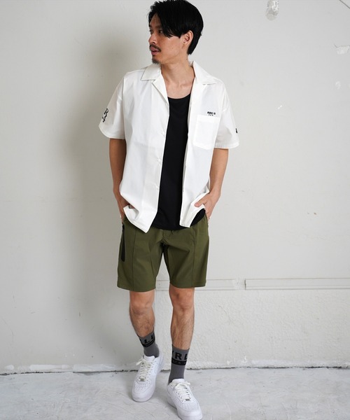 LUXE/R GOLF（ラグジュ ゴルフ）の「(RM)【LUXE/R GOLF】ストレッチ クロス オープンカラー 半袖 シャツ（シャツ/ブラウス・メンズ・ブラック/オフホワイト・L/XL/M）」の15枚目の写真