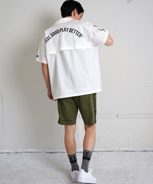 LUXE/R GOLF（ラグジュ ゴルフ）の「(RM)【LUXE/R GOLF】ストレッチ クロス オープンカラー 半袖 シャツ（シャツ/ブラウス・メンズ・ブラック/オフホワイト・L/XL/M）」の16枚目の写真