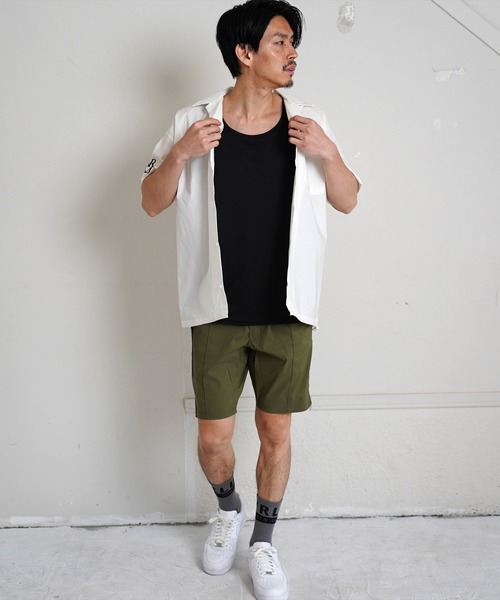 LUXE/R GOLF（ラグジュ ゴルフ）の「(RM)【LUXE/R GOLF】ストレッチ クロス オープンカラー 半袖 シャツ（シャツ/ブラウス・メンズ・ブラック/オフホワイト・L/XL/M）」の18枚目の写真