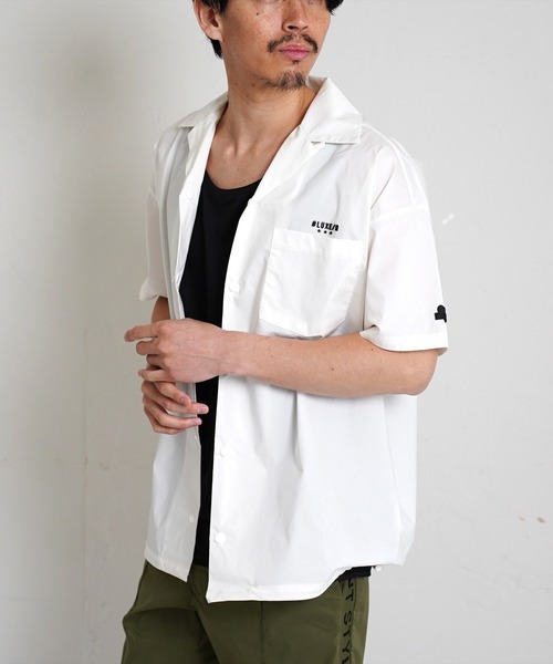 LUXE/R GOLF（ラグジュ ゴルフ）の「(RM)【LUXE/R GOLF】ストレッチ クロス オープンカラー 半袖 シャツ（シャツ/ブラウス・メンズ・ブラック/オフホワイト・L/XL/M）」の20枚目の写真