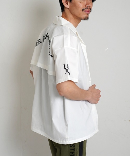 LUXE/R GOLF（ラグジュ ゴルフ）の「(RM)【LUXE/R GOLF】ストレッチ クロス オープンカラー 半袖 シャツ（シャツ/ブラウス・メンズ・ブラック/オフホワイト・L/XL/M）」の22枚目の写真