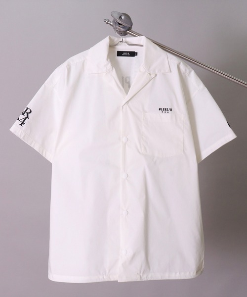 LUXE/R GOLF（ラグジュ ゴルフ）の「(RM)【LUXE/R GOLF】ストレッチ クロス オープンカラー 半袖 シャツ（シャツ/ブラウス・メンズ・ブラック/オフホワイト・L/XL/M）」の9枚目の写真