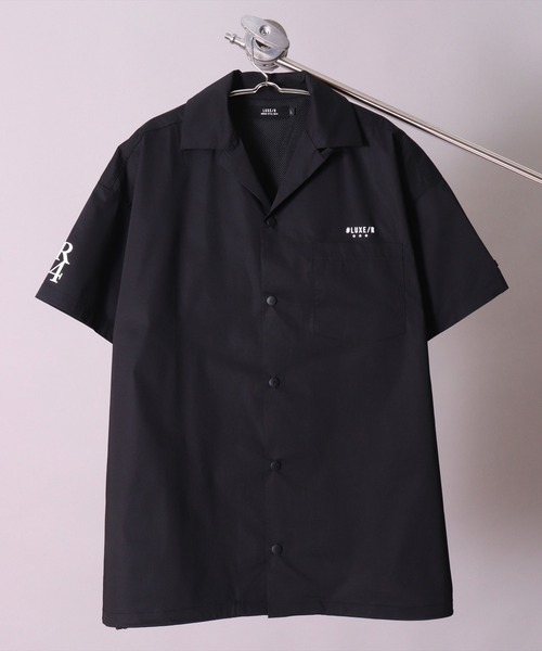 LUXE/R GOLF（ラグジュ ゴルフ）の「(RM)【LUXE/R GOLF】ストレッチ クロス オープンカラー 半袖 シャツ（シャツ/ブラウス・メンズ・ブラック/オフホワイト・L/XL/M）」の10枚目の写真