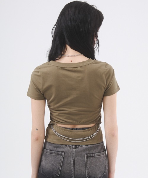 セール】バックオープンチェーンTシャツ（Tシャツ/カットソー