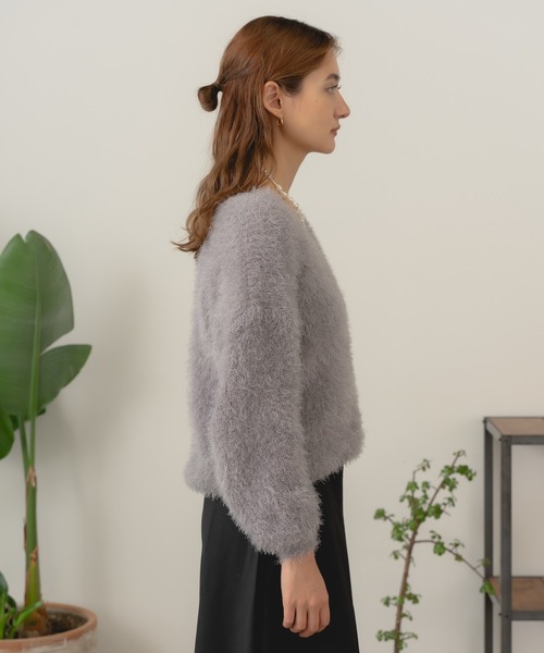 ROOPTOKYO（ループトウキョウ）の「Shaggy V-neck knit / シャギーVネックニット（ニット/セーター・レディース・ホワイト/サックスブルー・M）」の20枚目の写真