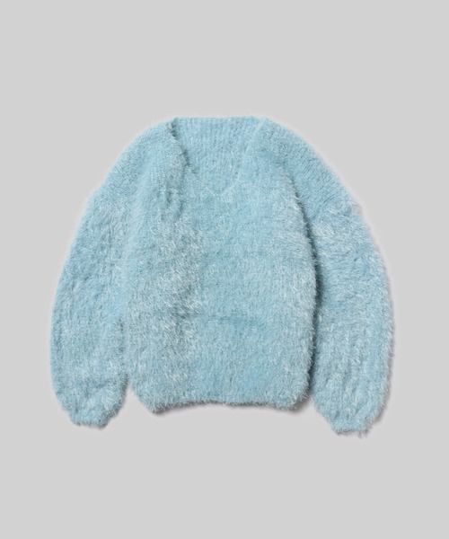 ROOPTOKYO（ループトウキョウ）の「Shaggy V-neck knit / シャギーVネックニット（ニット/セーター・レディース・ホワイト/サックスブルー・M）」の4枚目の写真