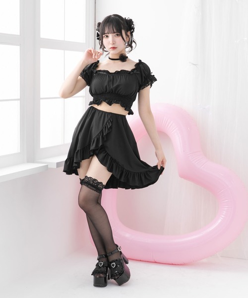 DearMyLove（ディアマイラブ）の「6wayフリルリボン水着（水着・レディース・サックスブルー/ベビーピンク/ブラック/ラベンダー/チェック/レッド・MEDIUM/LARGE/LL）」の11枚目の写真