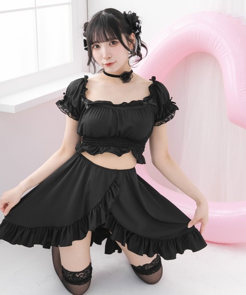 DearMyLove（ディアマイラブ）の「6wayフリルリボン水着（水着・レディース・サックスブルー/ベビーピンク/ブラック/ラベンダー/チェック/レッド・MEDIUM/LARGE/LL）」の14枚目の写真