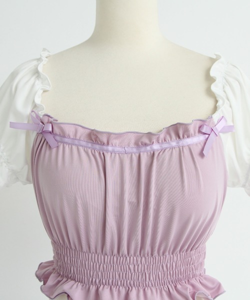 DearMyLove（ディアマイラブ）の「6wayフリルリボン水着（水着・レディース・サックスブルー/ベビーピンク/ブラック/ラベンダー/チェック/レッド・MEDIUM/LARGE/LL）」の18枚目の写真