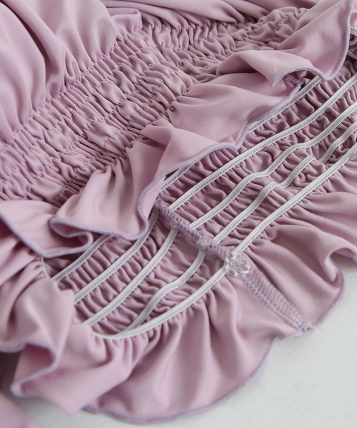 DearMyLove（ディアマイラブ）の「6wayフリルリボン水着（水着・レディース・サックスブルー/ベビーピンク/ブラック/ラベンダー/チェック/レッド・MEDIUM/LARGE/LL）」の22枚目の写真