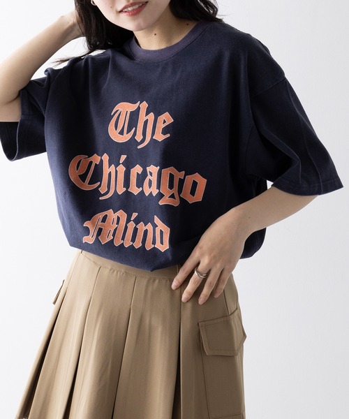 tシャツ 「UNIVERSAL OVERALL」LGBCPTT CHEMCIALWASH U2523211 レディース UNIVERSAL OVERALL tシャツ 「別注」UNIVERSAL / ロゴTシャツ
