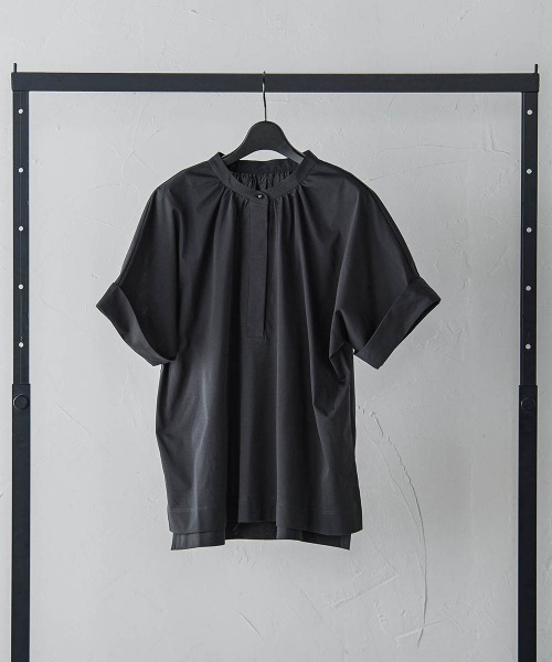 LAUTREAMONT（ロートレアモン）の「【WEB限定】ライクアウーヴンバンドカラーブラウス≪洗濯機で洗える≫（シャツ/ブラウス・レディース・ピンク/ネイビー/オフホワイト/ブルー/チャコールグレー/ライトブルー/カーキ・9号/11号）」の3枚目の写真