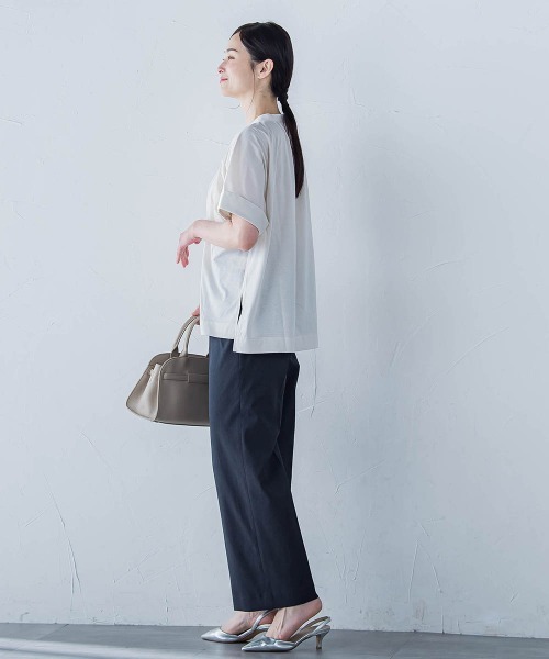 LAUTREAMONT（ロートレアモン）の「【WEB限定】ライクアウーヴンバンドカラーブラウス≪洗濯機で洗える≫（シャツ/ブラウス・レディース・ピンク/ネイビー/オフホワイト/ブルー/チャコールグレー/ライトブルー/カーキ・9号/11号）」の14枚目の写真