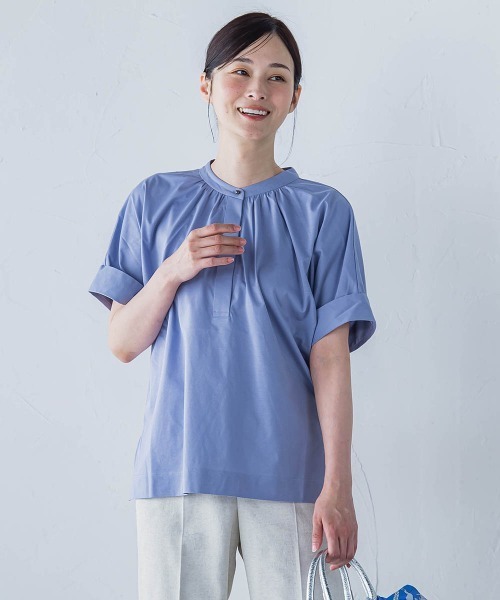 LAUTREAMONT（ロートレアモン）の「【WEB限定】ライクアウーヴンバンドカラーブラウス≪洗濯機で洗える≫（シャツ/ブラウス・レディース・ピンク/ネイビー/オフホワイト/ブルー/チャコールグレー/ライトブルー/カーキ・9号/11号）」の17枚目の写真