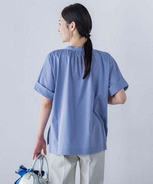 LAUTREAMONT（ロートレアモン）の「【WEB限定】ライクアウーヴンバンドカラーブラウス≪洗濯機で洗える≫（シャツ/ブラウス・レディース・ピンク/ネイビー/オフホワイト/ブルー/チャコールグレー/ライトブルー/カーキ・9号/11号）」の19枚目の写真