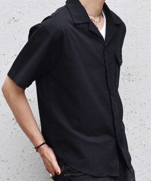 Noen(ノエン)の「リネンライクオープンカラーシャツ(シャツ/ブラウス・メンズ・ホワイト/ブラック・MEDIUM/LARGE)」の7枚目の写真
