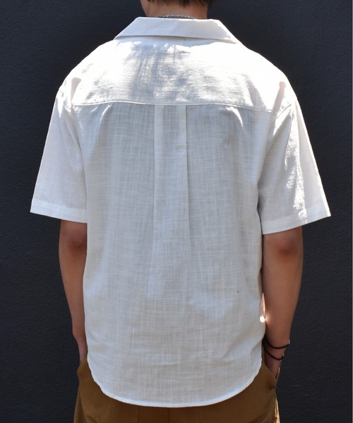 Noen(ノエン)の「リネンライクオープンカラーシャツ(シャツ/ブラウス・メンズ・ホワイト/ブラック・MEDIUM/LARGE)」の5枚目の写真