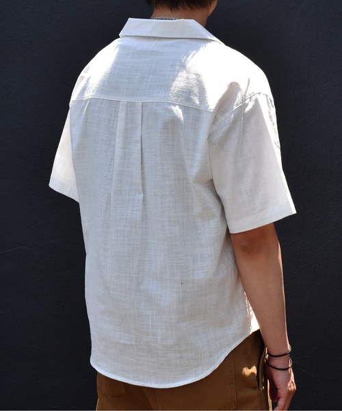 Noen(ノエン)の「リネンライクオープンカラーシャツ(シャツ/ブラウス・メンズ・ホワイト/ブラック・MEDIUM/LARGE)」の6枚目の写真
