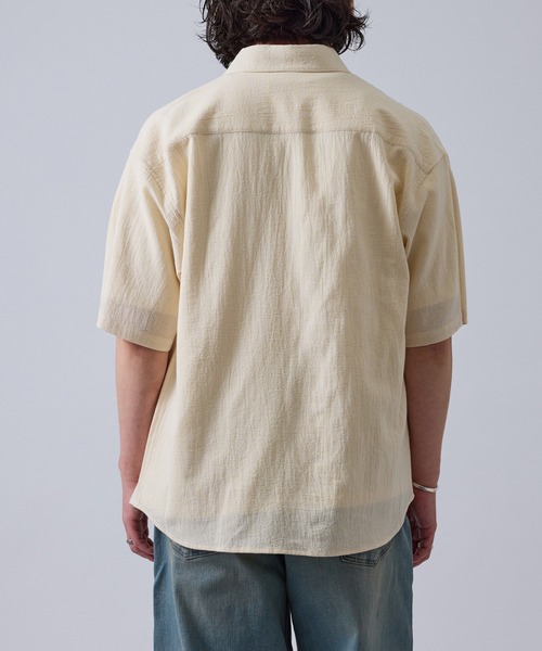 ADAM ET ROPE'(アダムエロペ)の「ウーブンコットンリラックスシャツ(シャツ/ブラウス・メンズ・オフホワイト/チャコールグレー・LL/M/L)」の10枚目の写真