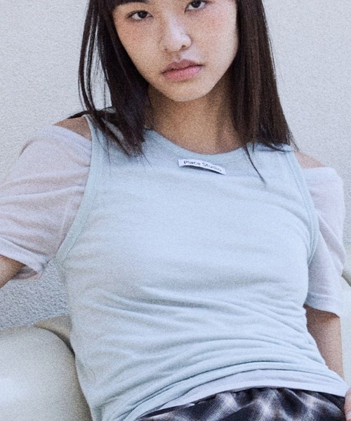 PLACE STUDIO(プレイススタジオ)の「PLACE STUDIO/オフショルダーTシャツセット(Tシャツ/カットソー・レディース・チャコールグレー/ミント/イエロー・FREE)」の8枚目の写真