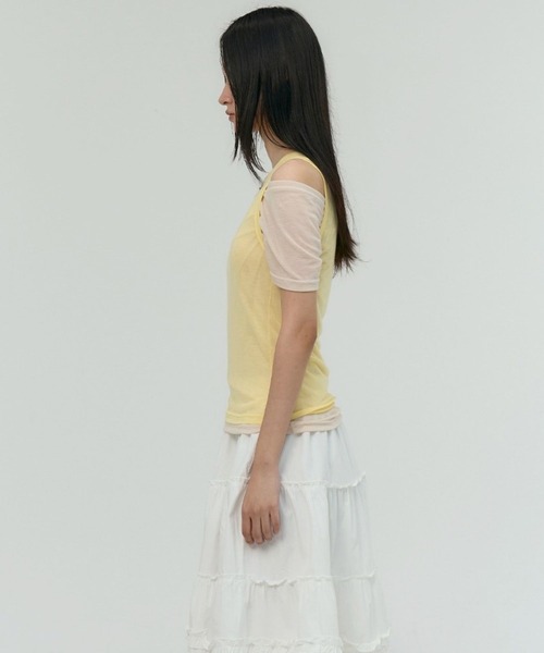 PLACE STUDIO(プレイススタジオ)の「PLACE STUDIO/オフショルダーTシャツセット(Tシャツ/カットソー・レディース・チャコールグレー/ミント/イエロー・FREE)」の11枚目の写真