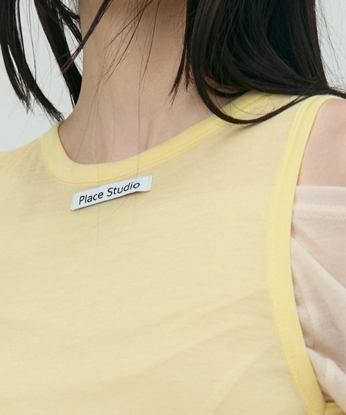 PLACE STUDIO(プレイススタジオ)の「PLACE STUDIO/オフショルダーTシャツセット(Tシャツ/カットソー・レディース・チャコールグレー/ミント/イエロー・FREE)」の14枚目の写真