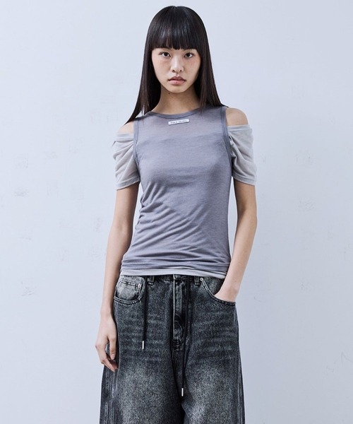 PLACE STUDIO(プレイススタジオ)の「PLACE STUDIO/オフショルダーTシャツセット(Tシャツ/カットソー・レディース・チャコールグレー/ミント/イエロー・FREE)」の15枚目の写真