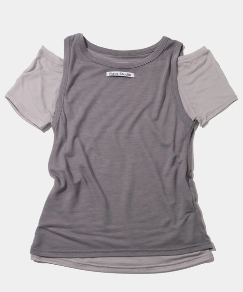 PLACE STUDIO(プレイススタジオ)の「PLACE STUDIO/オフショルダーTシャツセット(Tシャツ/カットソー・レディース・チャコールグレー/ミント/イエロー・FREE)」の18枚目の写真