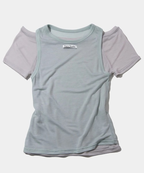PLACE STUDIO(プレイススタジオ)の「PLACE STUDIO/オフショルダーTシャツセット(Tシャツ/カットソー・レディース・チャコールグレー/ミント/イエロー・FREE)」の19枚目の写真