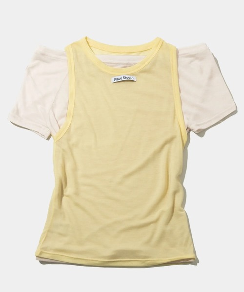 PLACE STUDIO(プレイススタジオ)の「PLACE STUDIO/オフショルダーTシャツセット(Tシャツ/カットソー・レディース・チャコールグレー/ミント/イエロー・FREE)」の20枚目の写真
