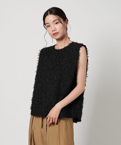 WEB限定】フリンジ ノースリーブブラウス -ウォッシャブル