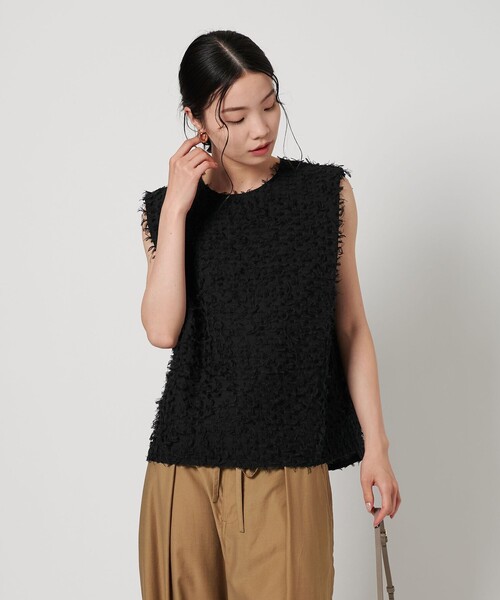 WEB限定】フリンジ ノースリーブブラウス -ウォッシャブル