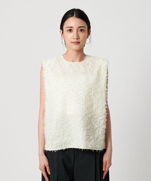WEB限定】フリンジ ノースリーブブラウス -ウォッシャブル
