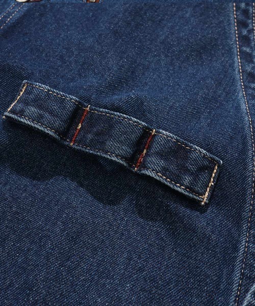 KRIFF MAYER Lady's Collection（クリフメイヤーレディースコレクション）の「【綿100%】ノーカラーデニムジャケット（デニムジャケット・レディース・ストライプ/ライトブルー/ナチュラル/ダークブルー・LARGE/MEDIUM）」の18枚目の写真