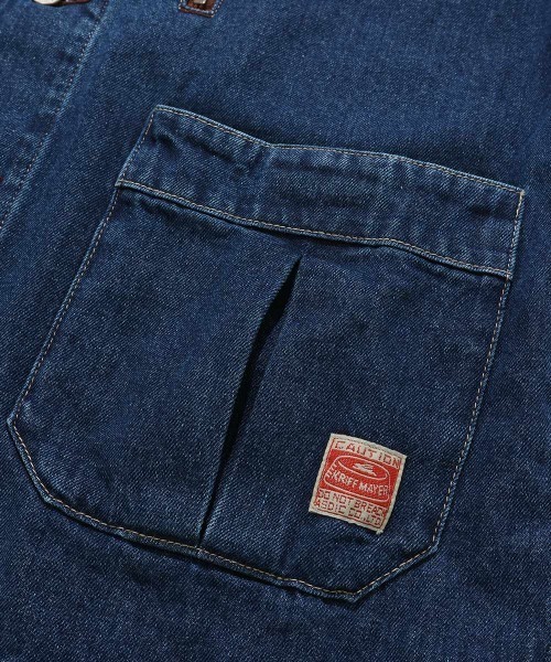 KRIFF MAYER Lady's Collection（クリフメイヤーレディースコレクション）の「【綿100%】ノーカラーデニムジャケット（デニムジャケット・レディース・ストライプ/ライトブルー/ナチュラル/ダークブルー・LARGE/MEDIUM）」の20枚目の写真